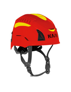 Casco de bomberos forestales y rescate KASK Quantum Cabrio, color rojo/amarillo