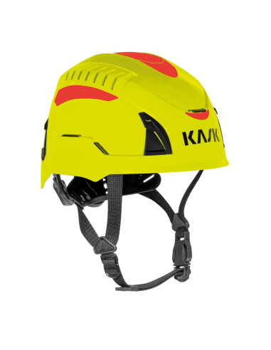 Casco de bomberos forestales y rescate KASK Quantum Cabrio, color amarillo fluor/rojo